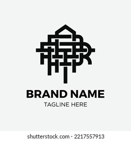 Diseño de logotipo monograma con letras T, P, A y R con diseño moderno. Vector Eps 10