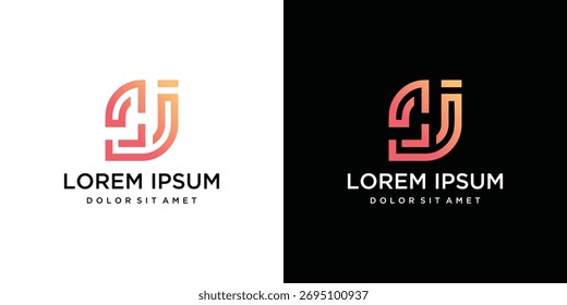 Diseño del logotipo del monograma, diseño para el negocio de lujo, elegante y simple.