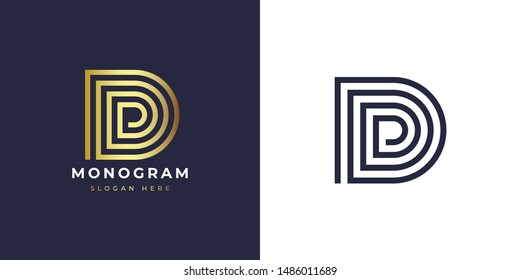 Monogram logo design minimal/simple style