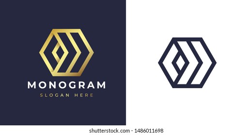 Monogram logo design minimal/simple style