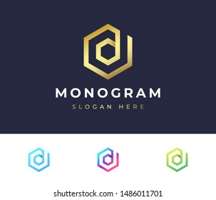 Monogram logo design minimal/simple style
