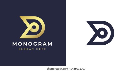 Monogram logo design minimal/simple style