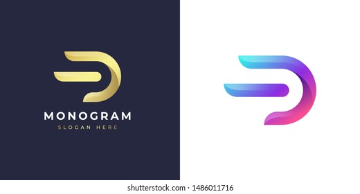 Monogram logo design minimal/simple style