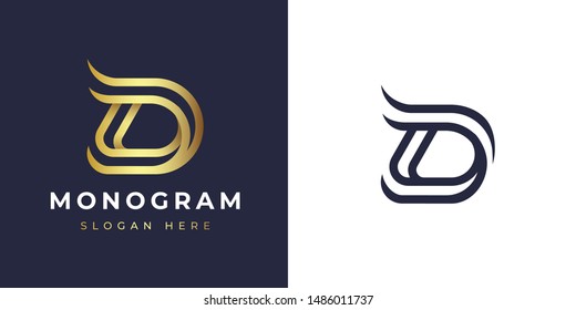 Monogram logo design minimal/simple style