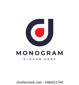Monogram logo design minimal/simple style