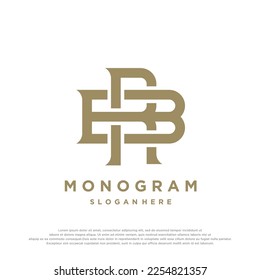 Diseño del logotipo del monograma. Letra clásica retro vintage BR RB Logotipo. Firma de negocios, identidad, etiqueta, insignia, Cafe, Hotel. Ilustración del vector