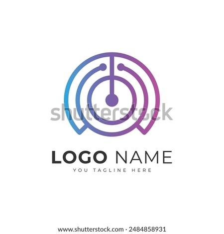 monogram logo design technology and conection templates inspiration vector