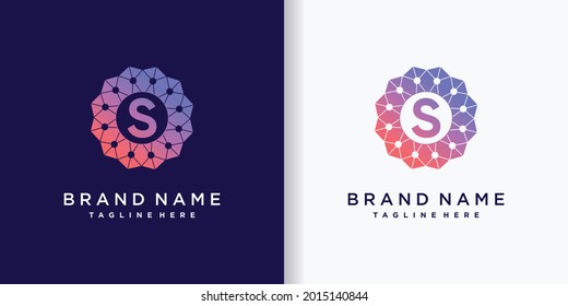 Monogram logo design technology initial letter s with creative modern concept