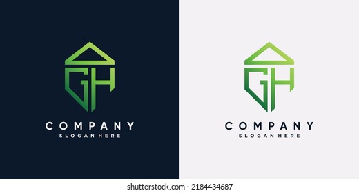 Monogram logo design template for business with initial letter gh and creative concept