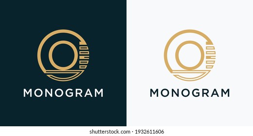 Monogram logo design template initial letter O with creative modern concept