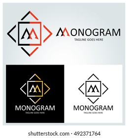 Monogram Logo design template ,Letter M logo ,Vector illustration