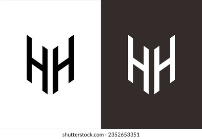 MONOGRAM-LOGO-DESIGN, DIE DEN BRIEF "H" UND "H" SCHREIBEN