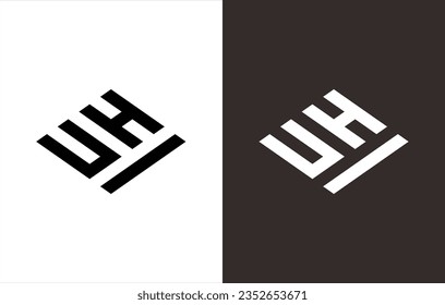 MONOGRAM LOGO DESIGN THAT SHAPES THE LETTER "U" AND "H"