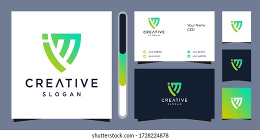 monogram logo design vector and business card