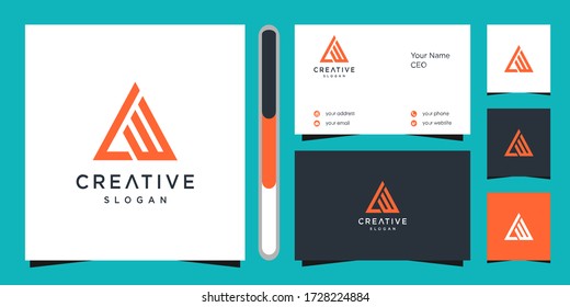 vector de diseño de logotipo de monograma y tarjeta de visita
