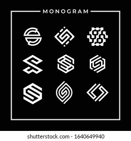 Monogram logo designs that contain 9 kind of monogram logo that make shape of letter s that can be used everywhere