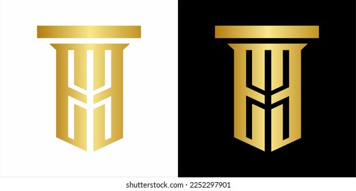  monogram logo EET. Vector icon containing letter . Uppercase serif lettering in black and white gold colour.