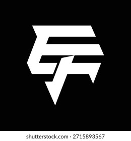 Anfangsbuchstabe des Monogramm-Logos EF, FE, F, E