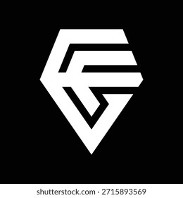 Anfangsbuchstabe des Monogramm-Logos EF, FE, F, E
