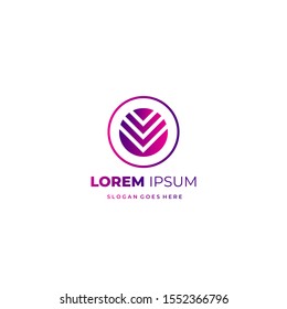 Monogram logo with elipse shape modern gradient style and futuristic. The best choice to start new bussiness or rebranding. Ready to use for your company. Vector EPS 10