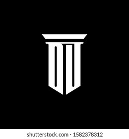 monogram logo with emblem style isolated on black background