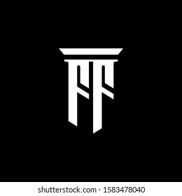 monogram logo with emblem style isolated on black background