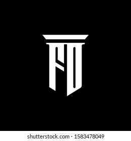 monogram logo with emblem style isolated on black background