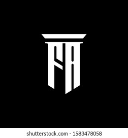 monogram logo with emblem style isolated on black background