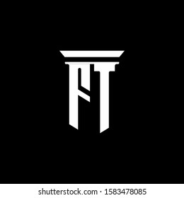 monogram logo with emblem style isolated on black background
