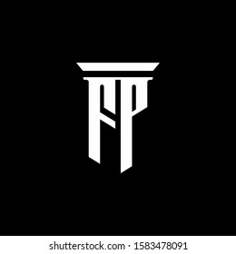 monogram logo with emblem style isolated on black background