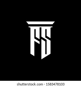 monogram logo with emblem style isolated on black background