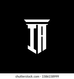 monogram logo with emblem style isolated on black background