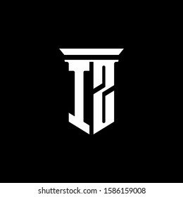 monogram logo with emblem style isolated on black background