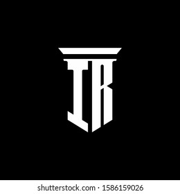 monogram logo with emblem style isolated on black background