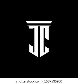 monogram logo with emblem style isolated on black background
