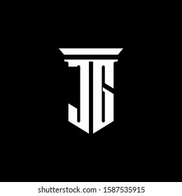 monogram logo with emblem style isolated on black background