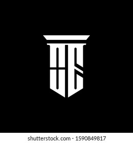 monogram logo with emblem style isolated on black background