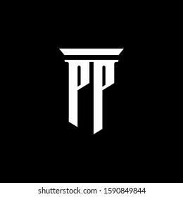 monogram logo with emblem style isolated on black background