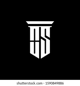 monogram logo with emblem style isolated on black background