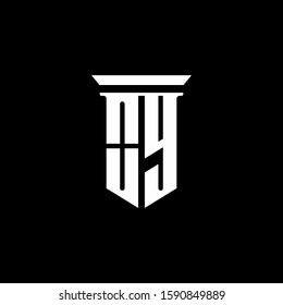 monogram logo with emblem style isolated on black background