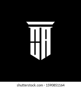 monogram logo with emblem style isolated on black background