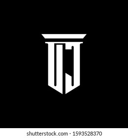 monogram logo with emblem style isolated on black background
