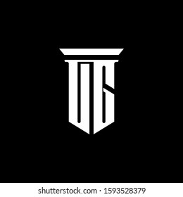 monogram logo with emblem style isolated on black background