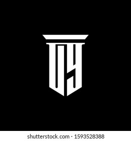 monogram logo with emblem style isolated on black background