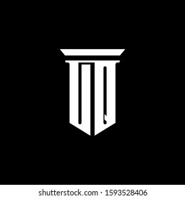 monogram logo with emblem style isolated on black background