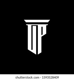 monogram logo with emblem style isolated on black background