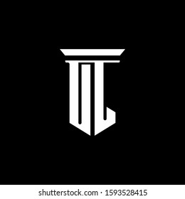 monogram logo with emblem style isolated on black background