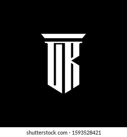 monogram logo with emblem style isolated on black background