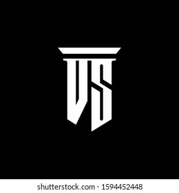 monogram logo with emblem style isolated on black background