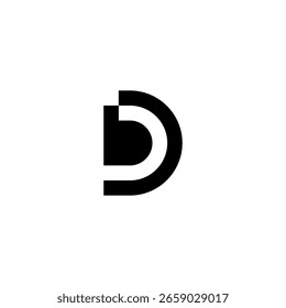 A monogram logo featuring the initials Db or bD with a futuristic, modern, simple, and unique style. Suitable for technology, computer, internet, and security companies.
